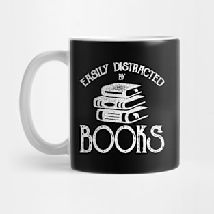 Easily Distracted by Books - White Mug